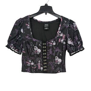 Disney Haunted Mansion Gothic Corset Crop Top Madame Leota Whimsigoth Y2K Size M